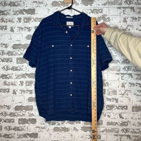 Lucky brand | mens blue striped button down polo - Picture 6 of 8
